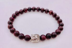 0,8cm Armband Granat Buddha