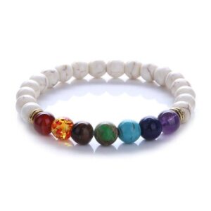 0,8cm Armband Howlith 7 Chakra