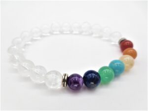 7 chakra 0,8cm Stein Armband Bergkristall