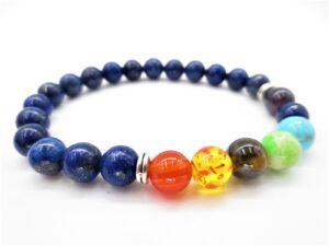 7 chakra 0,8cm Stein Armband Lapis Lazuli