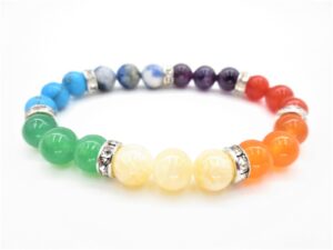 8mm Armband 7 Chakra gemischt mit diamant