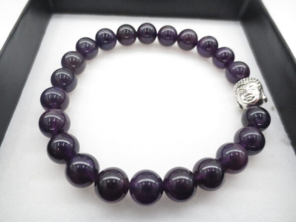 8mm Armband Amethyst Buddha mit Geschenk Box