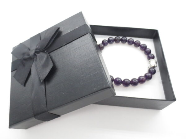 8mm Armband Amethyst Buddha mit Geschenk Box