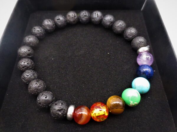 8mm Armband lava stein 7 Chakra