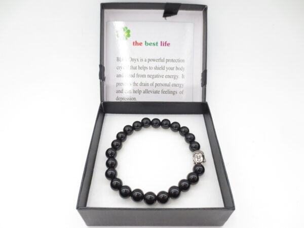 8mm Armband schwarze Onyx Buddha