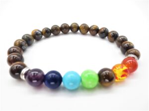 8mm Armband Tigerauge 7 Chakra