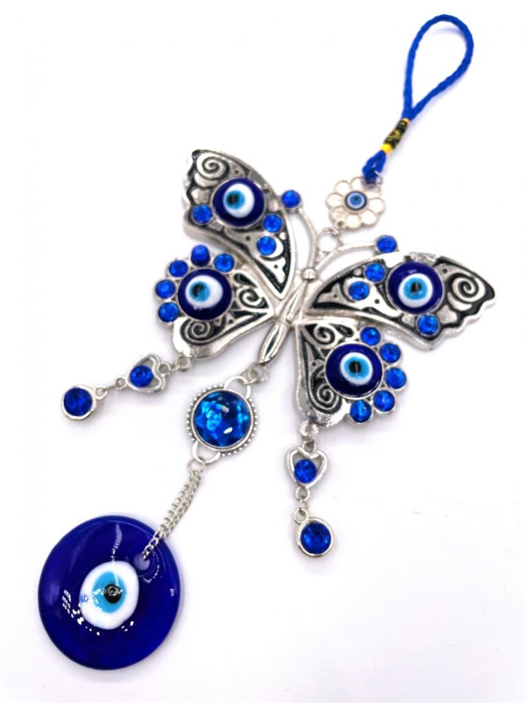blauer bser blick anhnger schmetterling gro