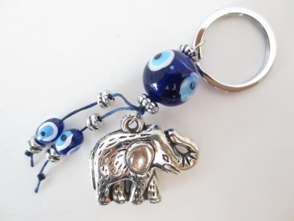 Blaues bses Auge, Schlsselanhnger mit elefant set von 6