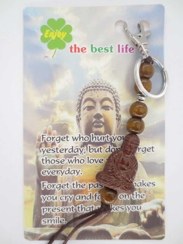 Buddha keychain braun