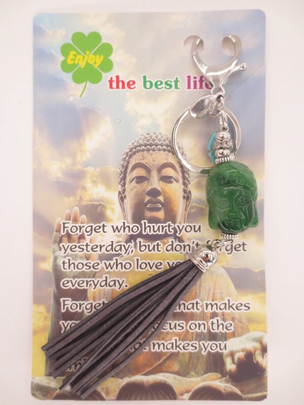 Buddha Kopf keychain grun