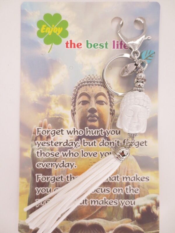 Buddha Kopf keychain weiss