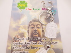 Buddha Kopf keychain weiss