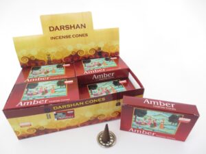 Darshan Rucherstbchen in Kegelform Amber