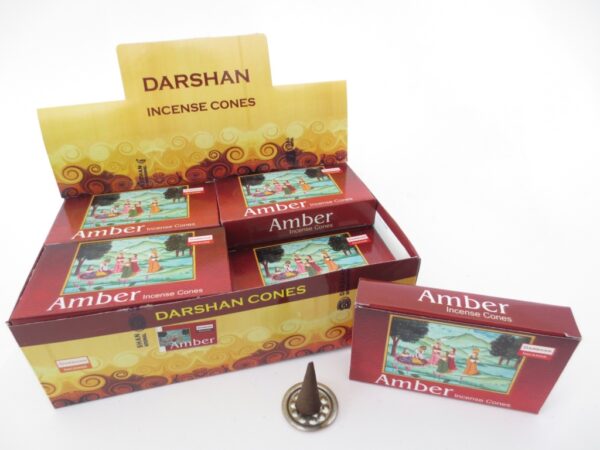 Darshan Rucherstbchen in Kegelform Amber