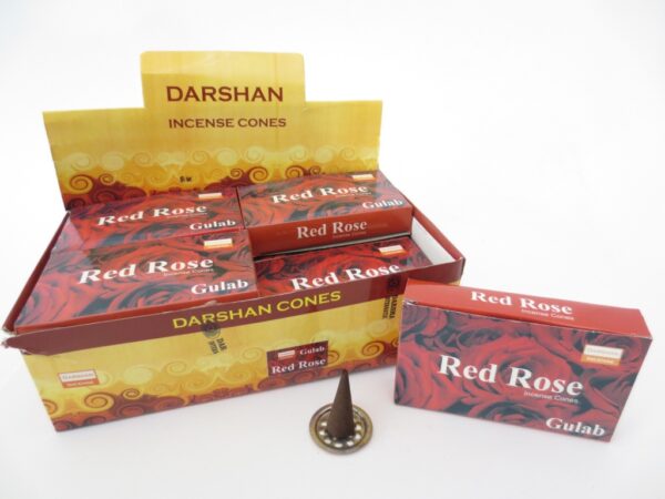 Darshan Rucherstbchen in Kegelform Red Rose