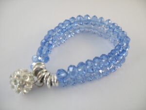 Doppeltes Kristallarmband blau