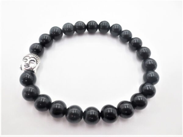 Edelstein Armband Grohandel - 8mm schwarzes Turmalin Buddha Armband