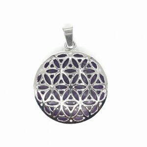 Edelstein Flower of Life Anhnger - Amethyst