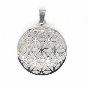 Edelstein Flower of Life Anhnger - Bergkristall