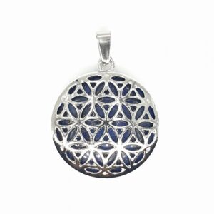 Edelstein Flower of Life Anhnger - Lapis Lazuli