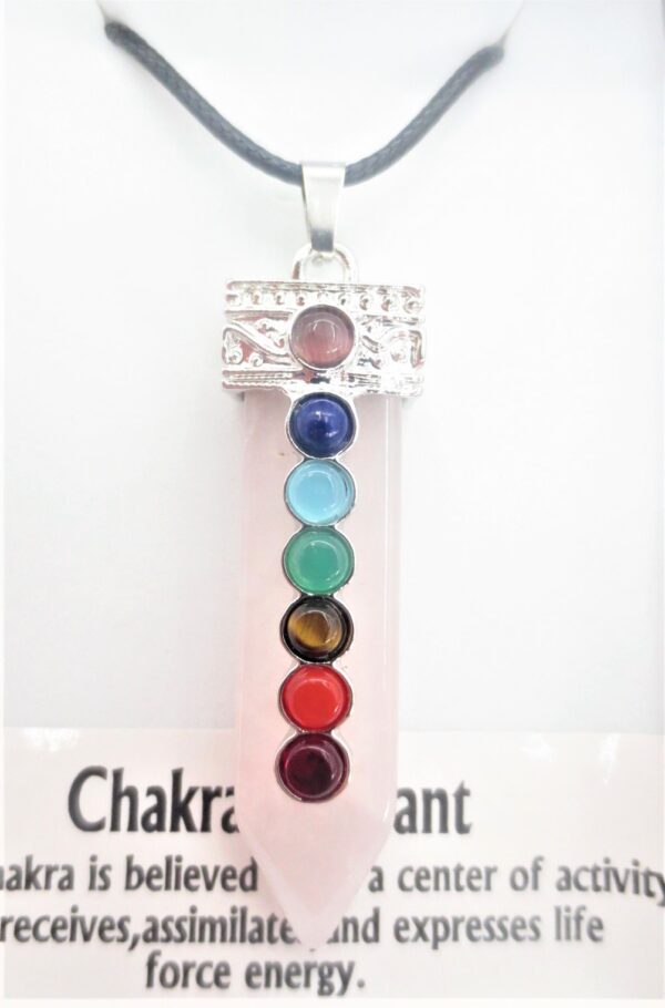 Edelstein Rozenkwarts 7 Chakra Anhnger Halskette