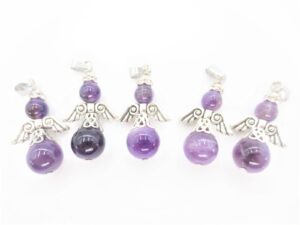 Engel Edelstein Anhnger Set (5 Stck) - amethyst