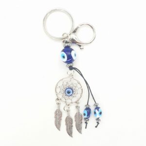 Grohandel - Blue Evil Eye Schlsselring mit Traumfnger (6pcs)