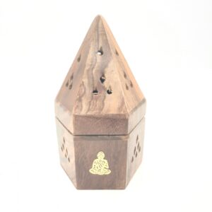 Grohandel - Holzpyramide Kegelbrenner Buddha (6 Stck)