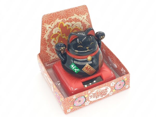 Grohandel - Lucky Cat Solar Light Schwarz mit 2 beweglichen Armen