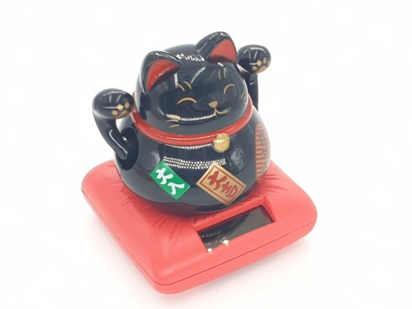 Grohandel - Lucky Cat Solar Light Schwarz mit 2 beweglichen Armen