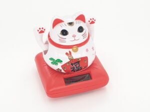 Grohandel - Lucky Cat Solar Light Wei mit 2 beweglichen Armen