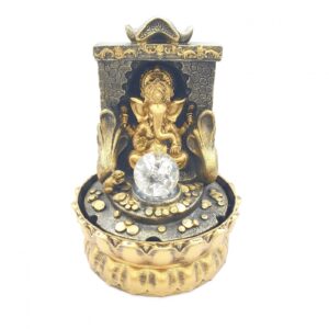 Grohandel - Meditation LED-Beleuchtung Ganesha in Wand und Mnzen Goldbrunnen klein