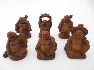 Grosshandel - 5cm Buddha Set Braun 6 Stck