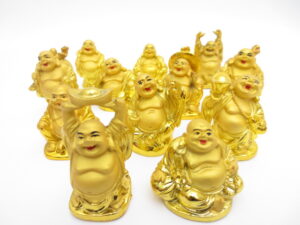 Grosshandel - 5cm Buddha Set Gold 12 Stck