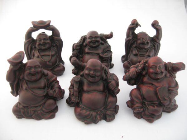 Grosshandel - 8cm Buddha Set Rot 6 Stck sitzend