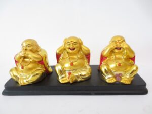 grosshandel - Buddhas Gold auf Platte sitzend Hren, Sehen, Schweigen