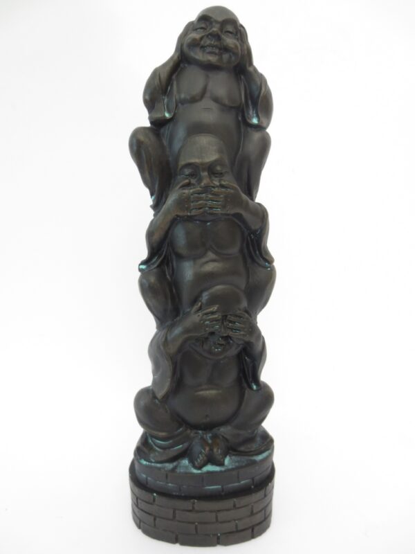 Hren, sehen, sprechen No Evil Buddha Rucherstbchen Turm schwarz