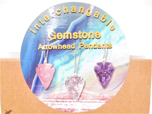 Interchangeable Gemstone Arrowhead Pendants - Grohandel