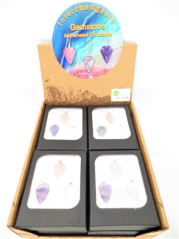 Interchangeable Gemstone Arrowhead Pendants - Grohandel