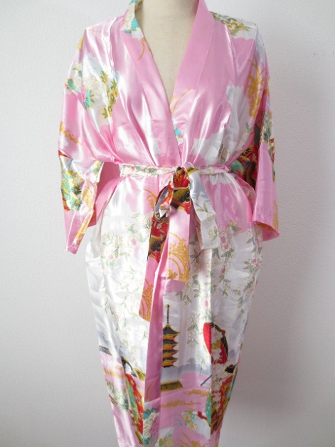 Japanischer Kimono lang hellrosa