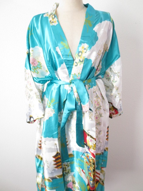 Japanischer Kimono lang trkis