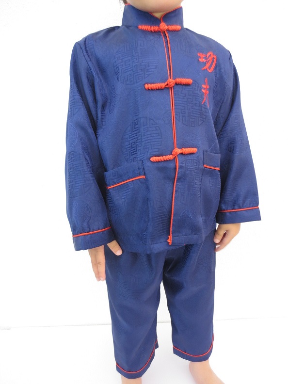 Kinder kung fu anzug blau grosse 2