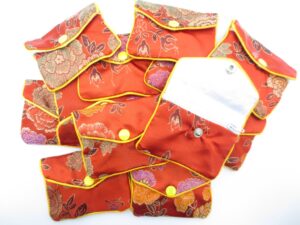 kleine Chinesische Beutel Set mit 12 leuchtend rot