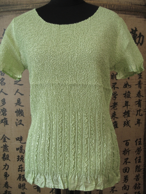 Knitterbluse hellgrn