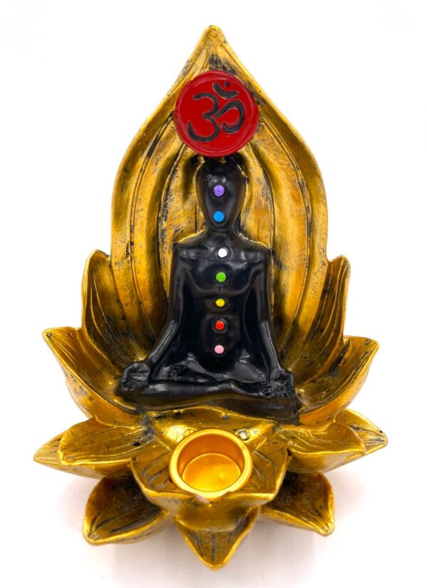 Lotus 7 Chakra-Meditation OM Rucherstbchenhalter Gold