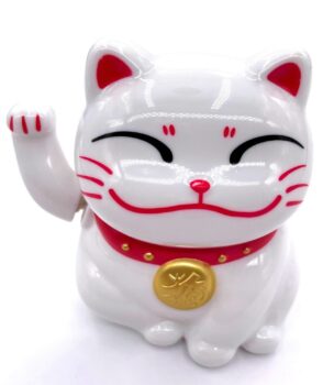 Lucky Cat Solarleuchte Wei