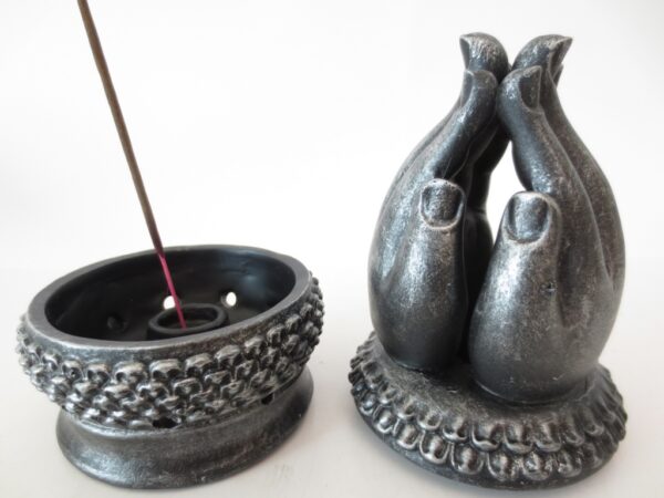 Meditation hands incense/conesburner silber