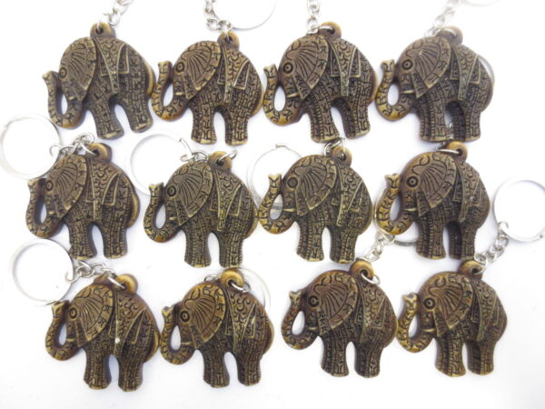 Polystone Elefant Schlsselanhnger set von 12 braun