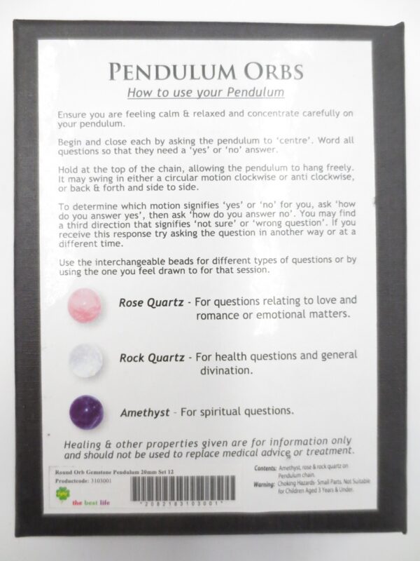 Round Orb Gemstone Pendulum 3 in 1 - Grohandel