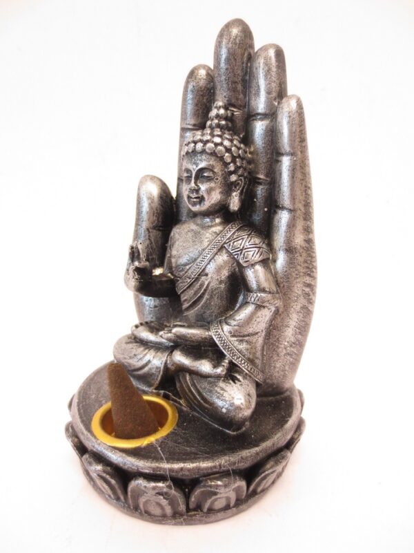 Rucherstbchenhalter silber Buddha mit hand mittel